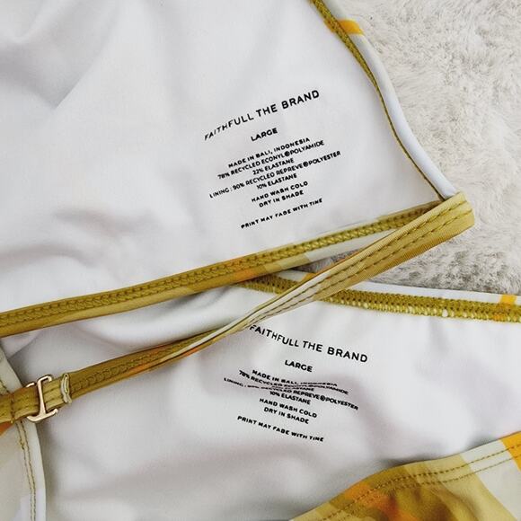 NEW Faithfull The Brand Liu Bikini Set Two Piece Top Bottom Swimsuit Women Large - Picture 10 of 11